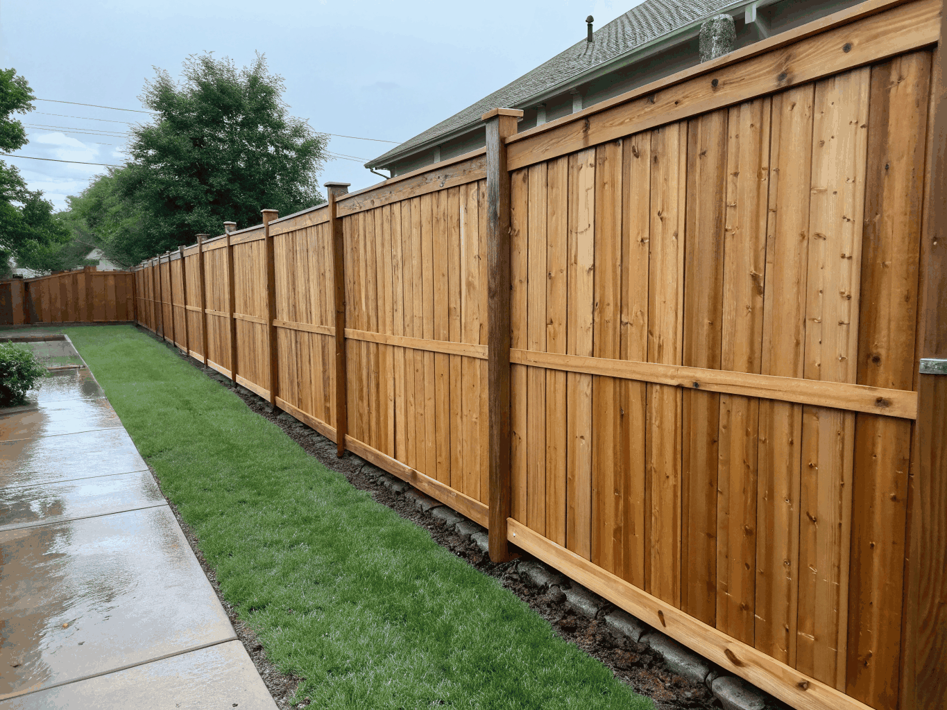 Wooden fence before and after cleaning